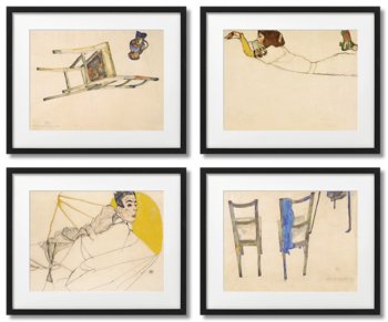 Egon Schiele, Autoportret Z Dziewczyną I Krzesła - DEKORAMA