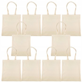 EKO TORBA na zakupy TORBY BAWEŁNIANE z uszami BEZ NADRUKU zestaw 10szt - LEVIATAN