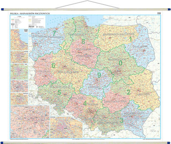 EkoGraf, mapa ścienna kody pocztowe Polska, 1:700 000 - Eko Graf