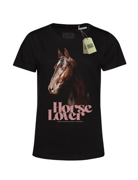 Ekologiczna koszulka damska HORSE LOVER z bawełny organicznej, koń - GREEN COSMOS
