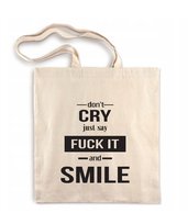 EKOLOGICZNA TORBA ZAKUPOWA 38x42 cm ECRU 145g BAWEŁNIANA Z NADRUKIEM SMILE
