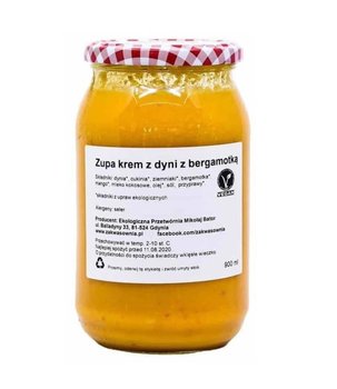 Ekologiczny krem z dyni z bergamotką, SportFood, niepasteryzowany, Coldpress - Zakwasownia