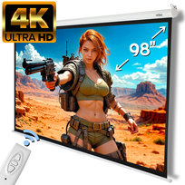 Ekran Projekcyjny Elektryczny 200x150cm 98'' Z Pilotem 4k Reiba Cinema