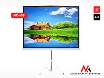 Ekran projekcyjny na stojaku MACLEAN MC-608, 120", 240x180, 4:3, biały matowy Maclean