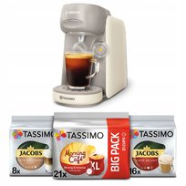 Ekspres kapsułkowy Bosch Finesse kremowy + 3x Tassimo