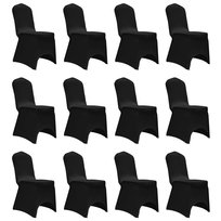 Elastyczne pokrowce na krzesła 100cm, czarne, 12 s / AAALOE