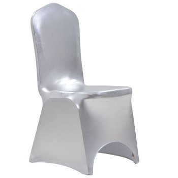 Elastyczne pokrowce na krzesła, 6 szt., srebrne - vidaXL