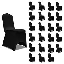 Elastyczne pokrowce na krzesła - czarne, 24 szt.,  / AAALOE