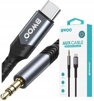 Elastyczny Kabel Adapter Wtyk jack 3,5 na Wtyk USB - C Przejściówka 1,2 m BWOO