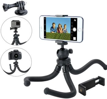 Elastyczny statyw tripod uchwyt selfie stick do telefonu / aparatu / kamer sportowych GoPro - D-pro