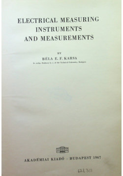 Electrical measuring instruments and measurements - Akademiai Kiado ...