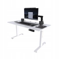 Electroprime Biurko gamingowe z podnoszonym blatem Flow białe (120x60cm)