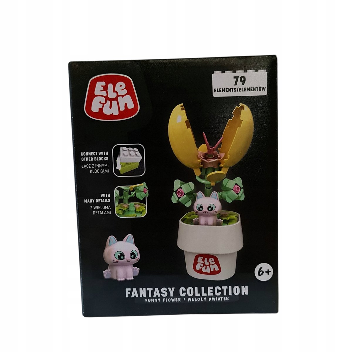 Elefun Fantasy Collection Kwiatek w doniczce żółty ”3” Klocki 79el ...