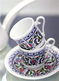Elegancja w porcelana Zestaw 12 Filiżanek do Tureckiej Kawy - Kütahya Porselen