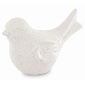 Elegancka, Biała Figurka Ptaka Z Ceramiki Birda 13 Cm - Duwen