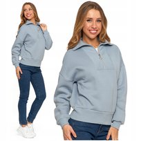Elegancka Bluza Damska Dresowa Ze Stójką I Zamkiem Ocieplana Moraj Xl