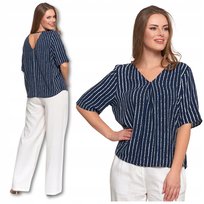 Elegancka Bluzka Damska Dekolt w Serek Wiskozowa Modna Kobieca MORAJ - XXL Moraj