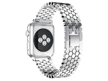 Elegancka bransoleta pasek Alogy Stainless Steel do Apple Watch 42/44/45/49mm Srebrna - Inny producent