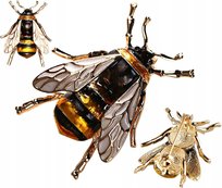 Elegancka Broszka Pszczoła Z Cyrkoniami - Złota Osa Edibazzar