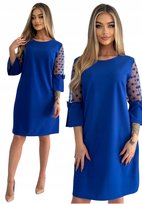 Elegancka Chabrowa Trapezowa Sukienka Rozmiar 48 Polski Producent