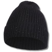 Elegancka Czapka Damska Prążkowana Modna z Kryształkami Ciepła Zimowa Moraj