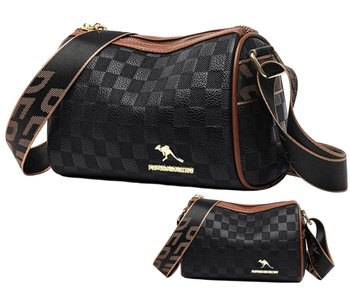 Elegancka czarna skórzana torebka damska na ramię listonoszka - Inna marka