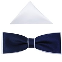 Elegancka granatowo-biała muszka męska slim B53 Modini