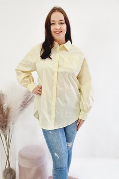 Elegancka Klasyczna Koszula Żółta M - Nelino
