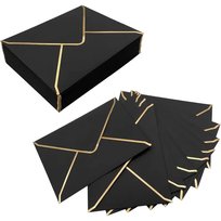 Elegancka Koperta Czarna ze Złotą Ramką 18x13,5cm