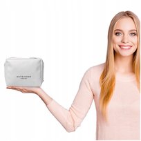 Elegancka kosmetyczka damska skórzana EKO-SKÓRA biała pojemna Nutridome