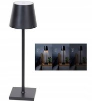 Elegancka Nowoczesna Lampa Stołowa Led Bezprzewodowa Sterowanie Dotykowe Czarna