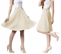 ELEGANCKA SPÓDNICA PLISOWANA MIDI SPÓDNICZKA NA GUMCE RETRO KOLORY S/M