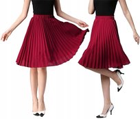 ELEGANCKA SPÓDNICA PLISOWANA MIDI SPÓDNICZKA NA GUMCE RETRO KOLORY S/M