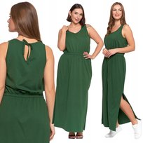 Elegancka SUKIENKA DAMSKA MAXI z Rozcięciem Długa Suknia na Lato MORAJ L