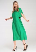 Elegancka sukienka trapezowa | Prosta sukienka midi | Zielona M1183 UNI FIGL