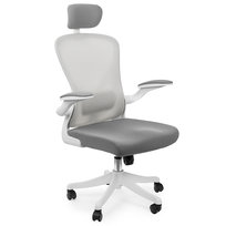 Elegancki fotel biurowy obrotowy krzesło regulowane z podłokietnikiem ARON White