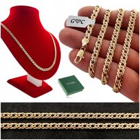 ELEGANCKI GRUBY ZŁOTY ŁAŃCUSZEK ZE STALI CHIRURGICZNEJ DLA MĘŻCZYZNY+GRAWER