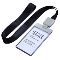 Elegancki holder - Identyfikator na smyczy Premium CZARNY / Dezhi