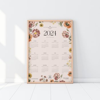 Elegancki Kalendarz Ścienny Vintage 2024 Z Cytatem Motywacyjnym