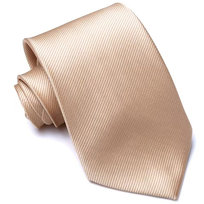 Elegancki krawat męski klasyczny beżowy gładki lekko błyszczący modny