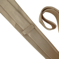 Elegancki krawat męski klasyczny beżowy gładki lekko błyszczący modny