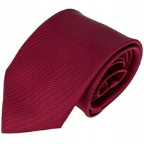 Elegancki krawat męski klasyczny bordowy gładki lekko błyszczący modny