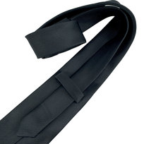 Elegancki krawat męski klasyczny czarny gładki lekko błyszczący modny