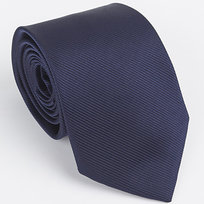 Elegancki krawat męski klasyczny granatowy gładki lekko błyszczący modny