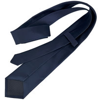 Elegancki krawat męski klasyczny granatowy gładki lekko błyszczący modny