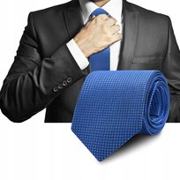 Elegancki KRAWAT Męski Klasyczny NIEBIESKI Krateczka M.32 Pako Jeans Pako Jeans