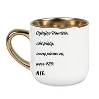 Elegancki kubek Cytując Hamleta akt piąty scenę pierwszą 400 Biały
