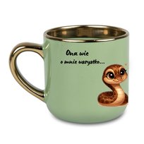Elegancki kubek Dla Psiapsi Ona wie o mnie wszystko...i w 400 Zielony