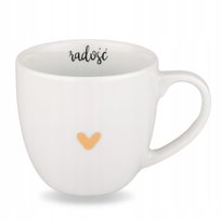 Elegancki kubek porcelanowy 300 ml - Złote Serce, Radość
