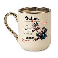 Elegancki kubek Siostrami nie zawsze trzeba się urodzić 330 Kremowy